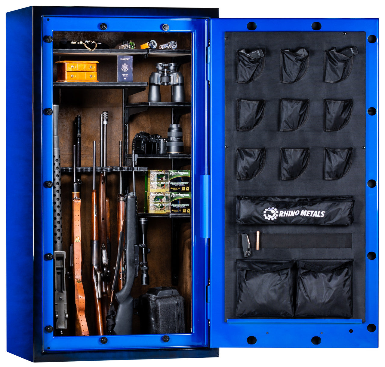 Rhino CX6636GL | 66"H x 36"W x 25"D | 49 Long Gun Safe | 80 Min Crimson Two Tone with leatherette