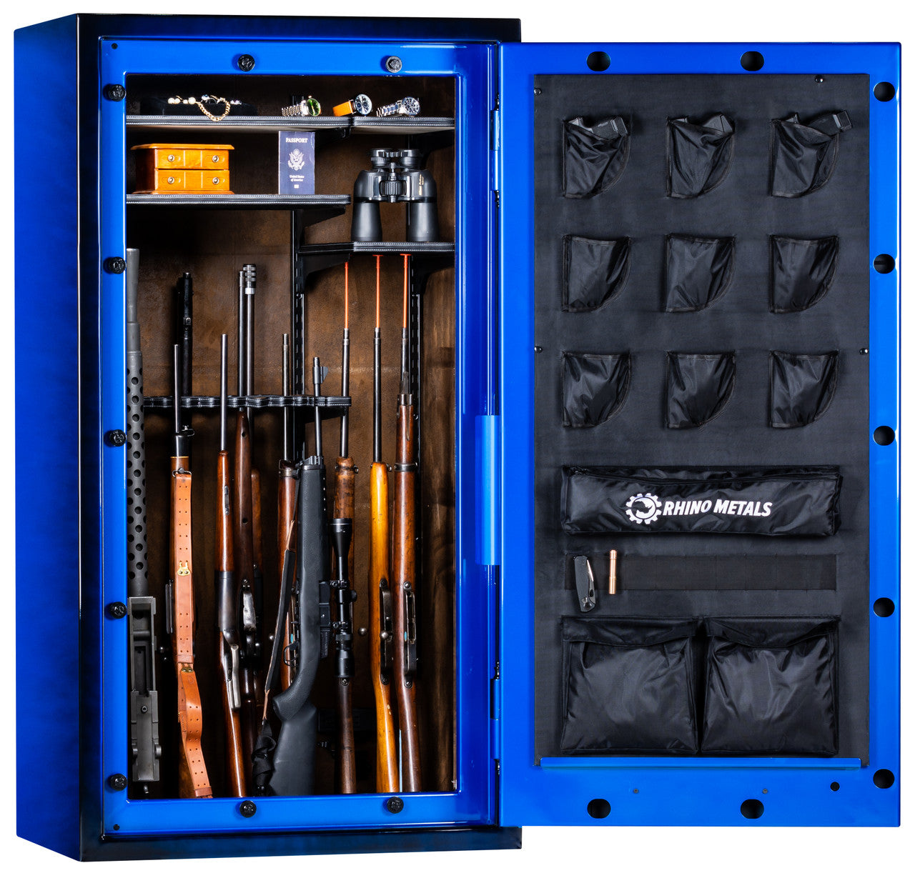 Rhino CX6636GL | 66"H x 36"W x 25"D | 49 Long Gun Safe | 80 Min Crimson Two Tone with leatherette