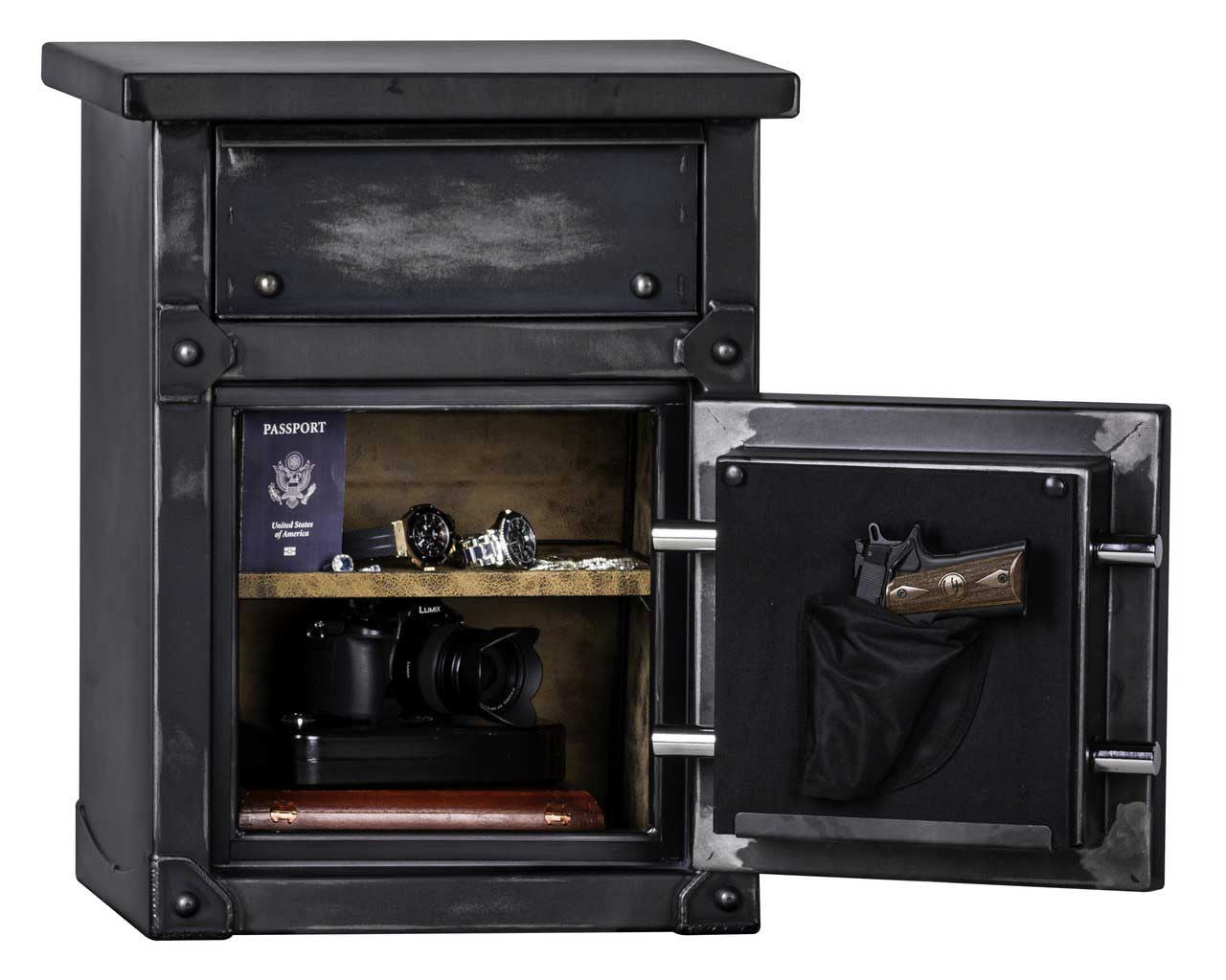 Longhorn LNS2618 Nightstand with 40 Min Fire Protection Safe | 26"H x 20"W x 18"D